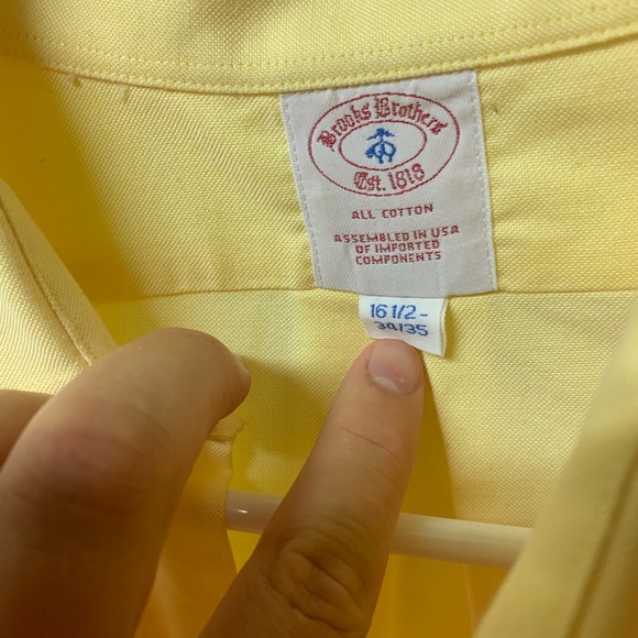 Brooks Brothers button down. Barley worn yellow - Picture 2 of 4